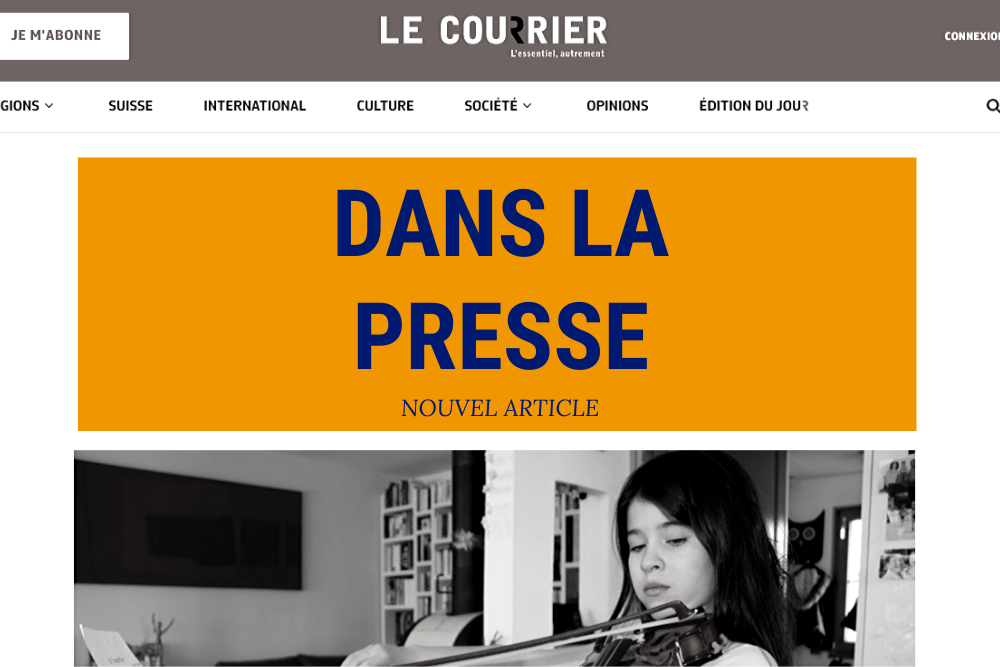 Leçon de musique virtuelle, Le Courrier, 17.03.2020